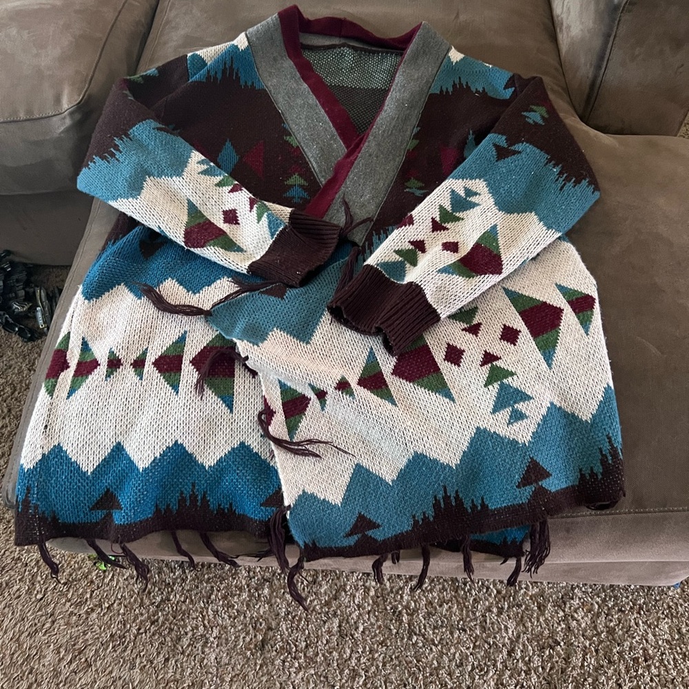Geometric Patterned Cardigan - image 1